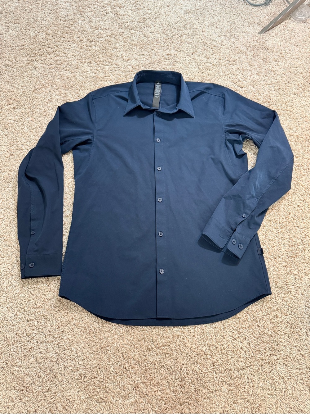Lululemon One Thing At A Time Button Up Shirt Mens Size Medium Navy Blue
